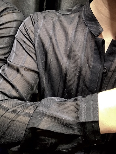 Sơ mi chiffon cổ trụ ,sọc ruy băng ,kim tuyến | BigBuy360 - bigbuy360.vn