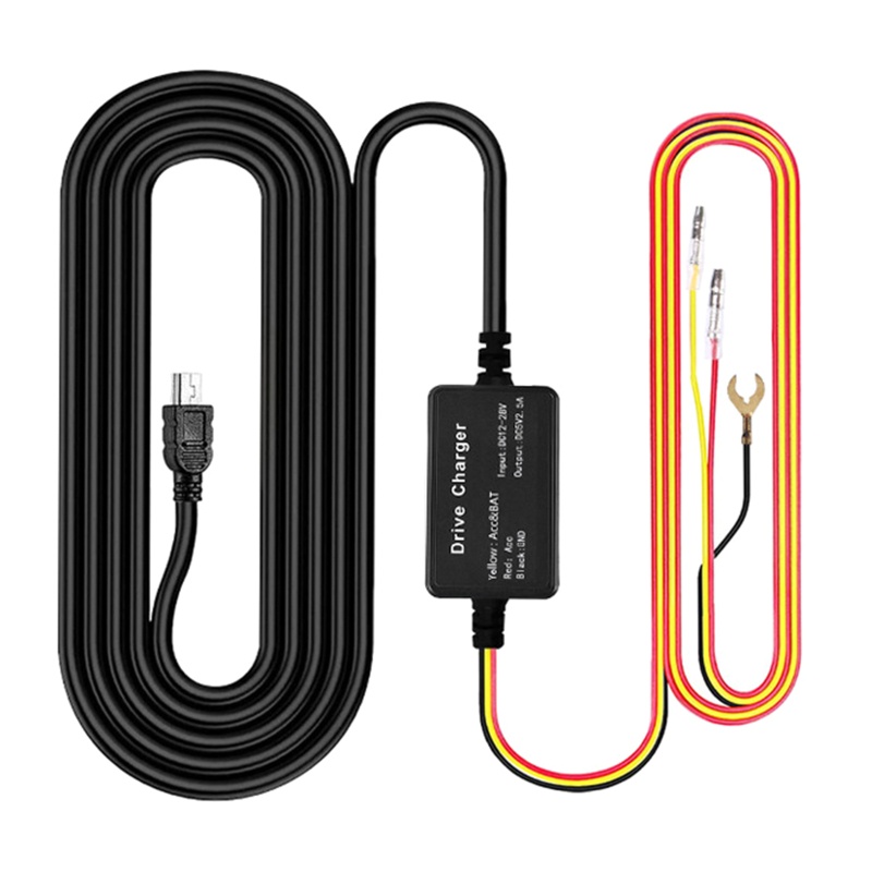 Dây Cáp Cứng Mini USB Cho Camera Hành Trình DVR 12 24V Sang 5V 2A