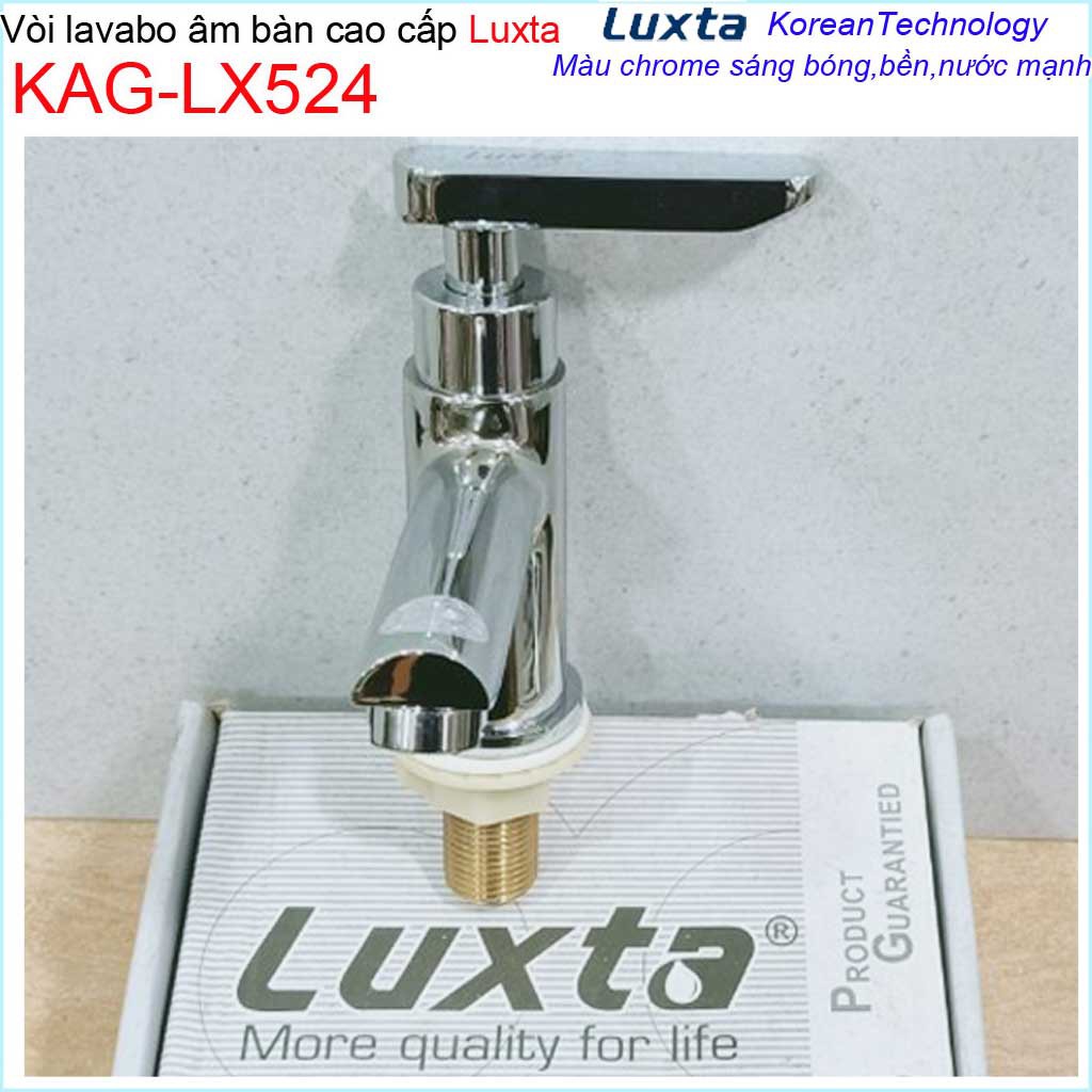 Vòi lavabo lạnh Luxta KAG-LX524 tay gạt, vòi rửa mặt thân tròn nước mạnh thiết kế tinh tuyệt đẹp