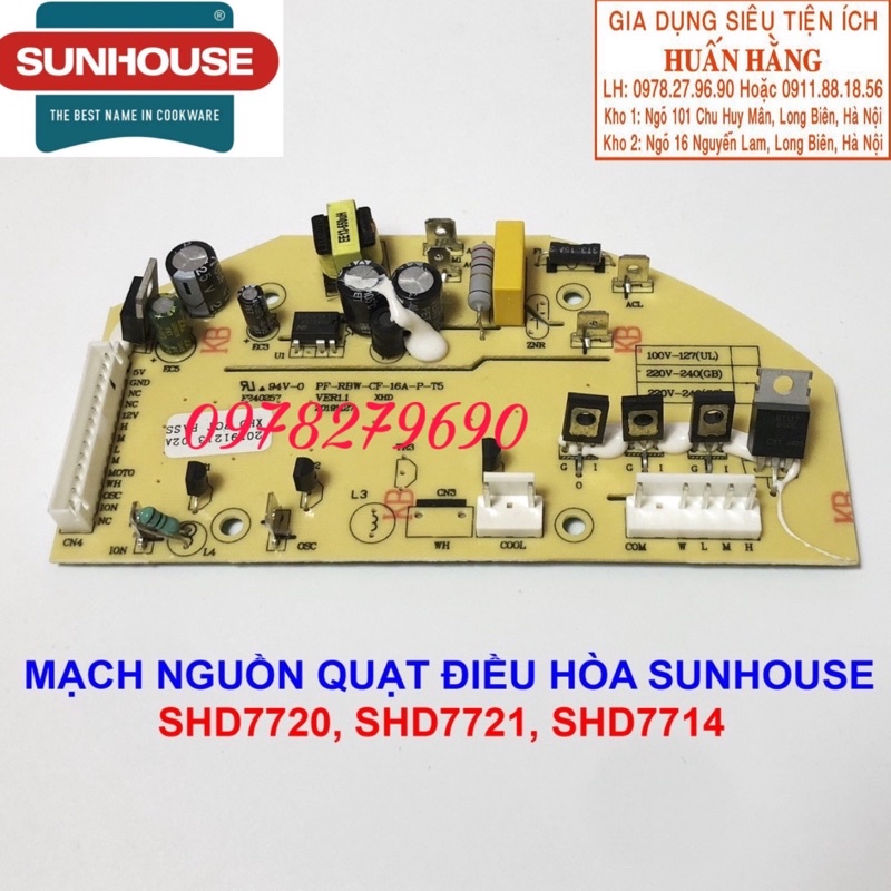 Mạch nguồn quạt điều hoà Sunhouse SHD7720 SHD7721 SHD7714