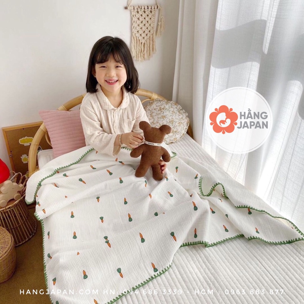 Chăn xô bông Pupolar bo viền siêu mềm mịn cho bé (110*110cm)