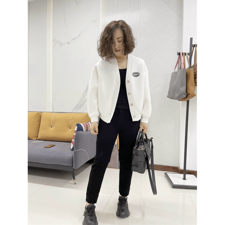 Áo Khoác Cadigan Nữ Tay Phồng Chất Nỉ 1 Lớp Logo Thêu Form Rộng Che Nắng Mặc Đẹp [NEW UNISEX]