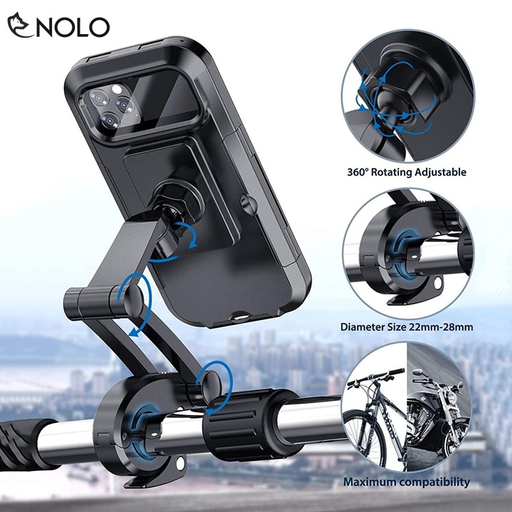 Đế Kẹp Hít Điện Thoại Model BM14 Gắn Ghi Đông Tay Lái Xe Đạp Xe Moto Xe Máy Chất Liệu Nhựa ABS Chống Nước IP65