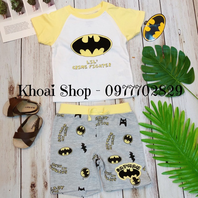 Bộ Batman bé trai màu vàng (Ảnh thật shop tự chụp)