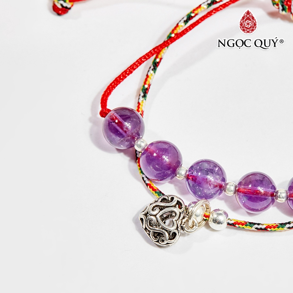 Vòng tay thắt dây TA tím - Ngọc Quý