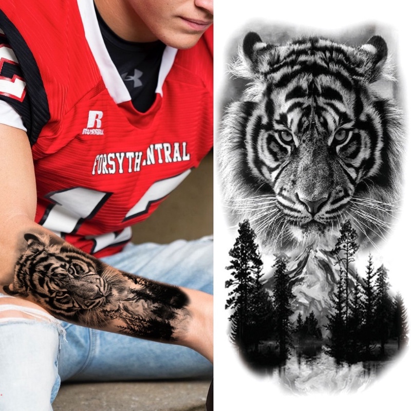 Hình Xăm Dán Tạm Thời Henna Skeleton King Animal Tatoo Màu Đen Cho Nam Và Nữ