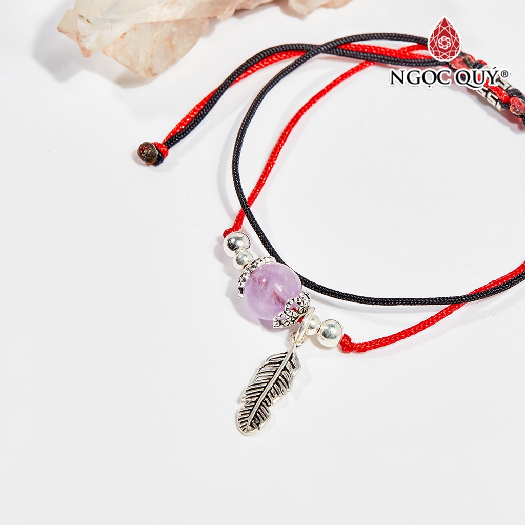 Vòng tay thắt dây đỏ TA tím - Ngọc Quý