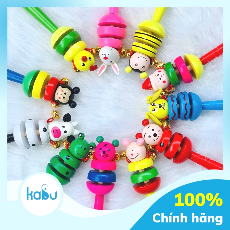 Lục Lac, Xúc Xắc Gỗ Hình Thú Tăng Vận Động Cầm Nắm, Kích Thích Thính Giác Cho Bé Từ Sơ Sinh