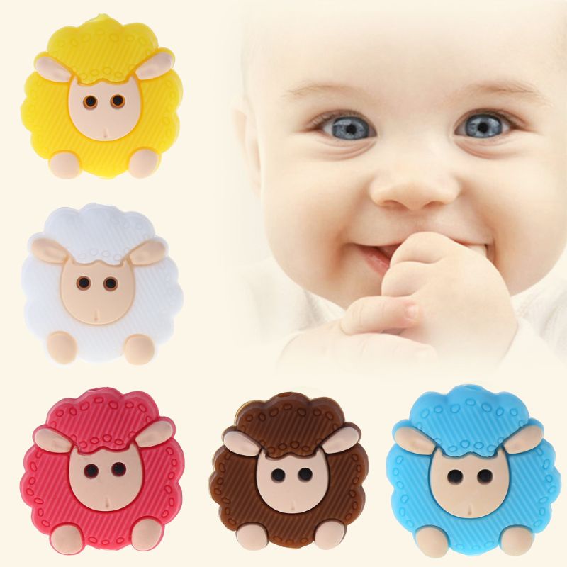 Đồ Chơi Lục Lạc Silicone Hình Cừu Thân Thiện Với Môi Trường Cho Bé Mọc Răng