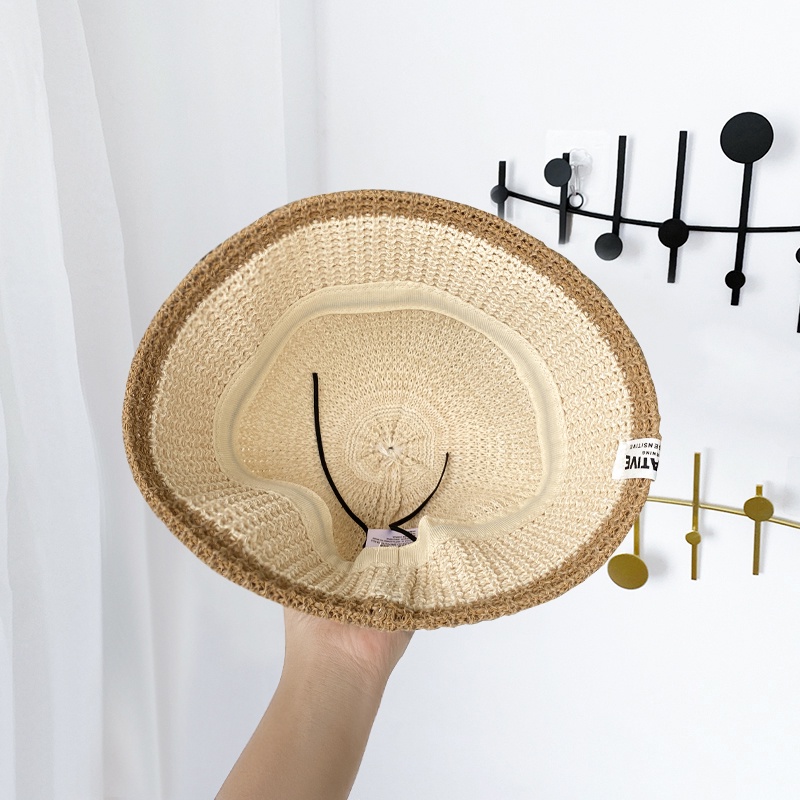 Nón Bucket Đan Len Màu Đen Thoáng Khí Chống Nắng Phong Cách Nhật Bản Thời Trang Xuân Hè Cho Nữ