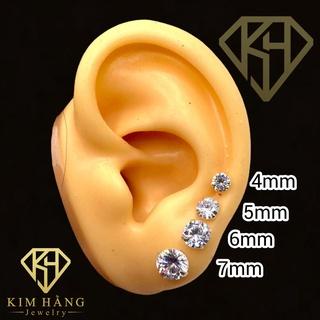 Khuyên Tai Bạc Nụ Tròn Đúc Khuôn 4 Chấu - Chốt Vặn