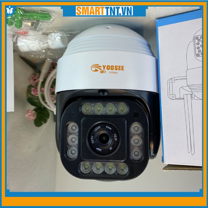 Camera IP Wifi ngoài trời PTZ Yoosee 4 râu 5.0MP siêu nét tặng thẻ nhớ 32G, hàng đẹp Smarttnt.vn