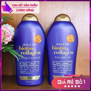 BIOTIN Tím BỘ dầu gội xả ⚡HÀNG CHUẨN CHẤT LƯỢNG⚡ dầu gội 577ML + Xả 577ML BIOTIN COLLAGEN OGX GIẢM RỤNG - giúp tăngLƯỢNG