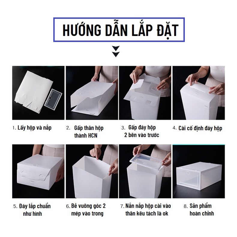 Hộp Nhựa Đựng Giày Dép Giúp Nhà Cửa Ngăn Nắp Giá Rẻ Chất Lượng Tốt ( Tặng Hút Ẩm)