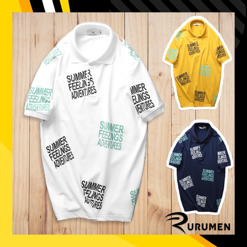 Áo Thun Polo Nam Có Cổ Trẻ Trung In Chữ Summer Marc Jasson RURUMEN Áo Phông Cá Sấu VNXK Cao Cấp - CS180