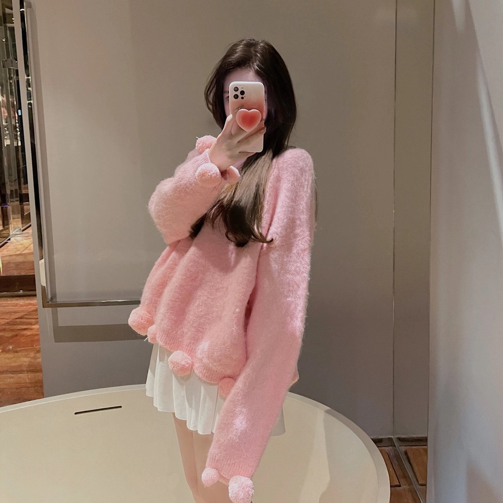 Áo Len Cục Bông LSEOUL A2300 Chất Dày Dặn Mềm Mại Không Xù Lông