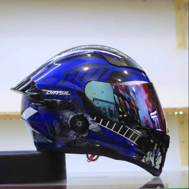 MŨ BẢO HIỂM FULLFACE ROC 1 KÍNH LÊN TEM SHOEI XANH GP