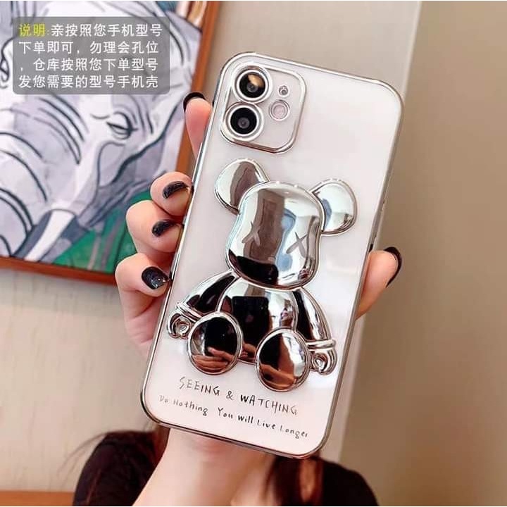 Ốp lưng IP Kaws nổi 3D - Viền xi cho IP 6/6s/6plus/6splus/7/7plus/8/8plus/x/xs/xsmax/11/11promax/12/12promax
