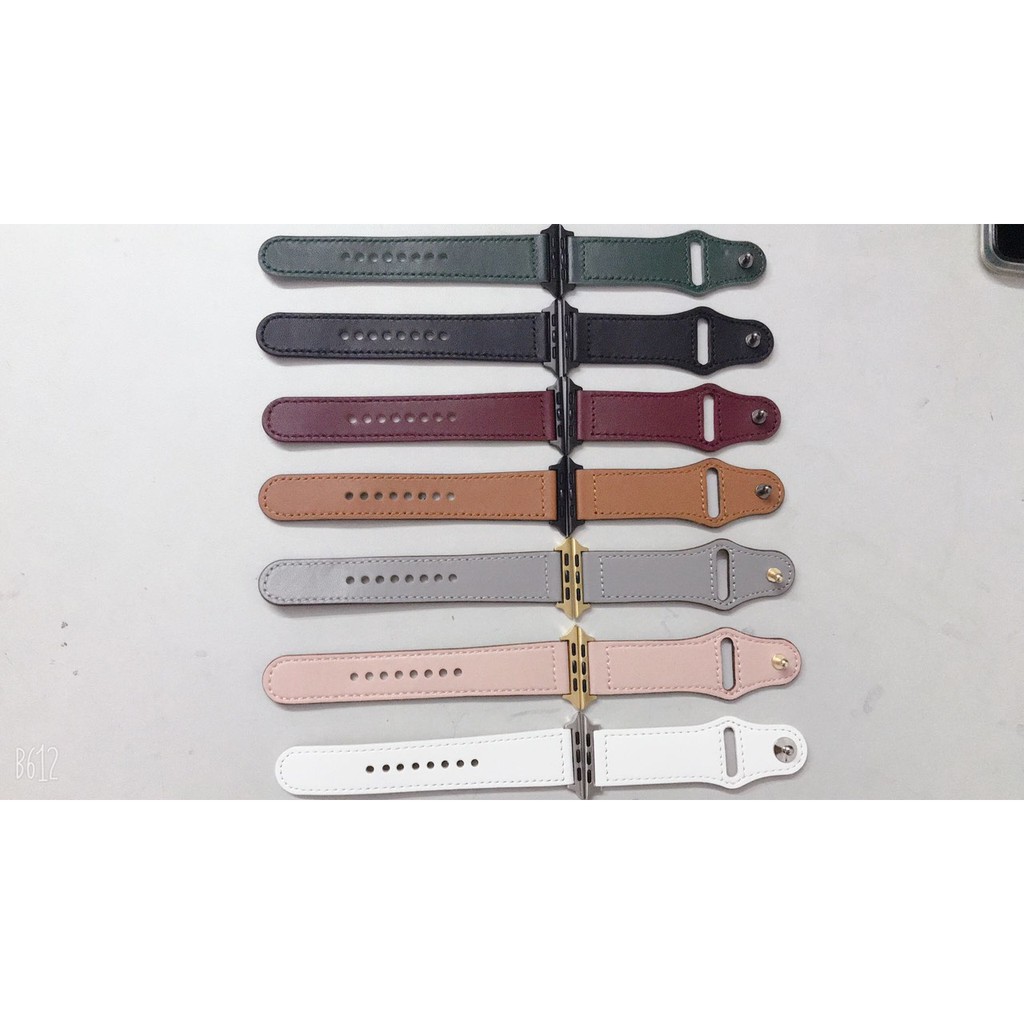 Dây đồng hồ Apple Watch bằng da Leather Strap dùng cho 1/2/3/4/5 size 38/40mm và 42/44mm