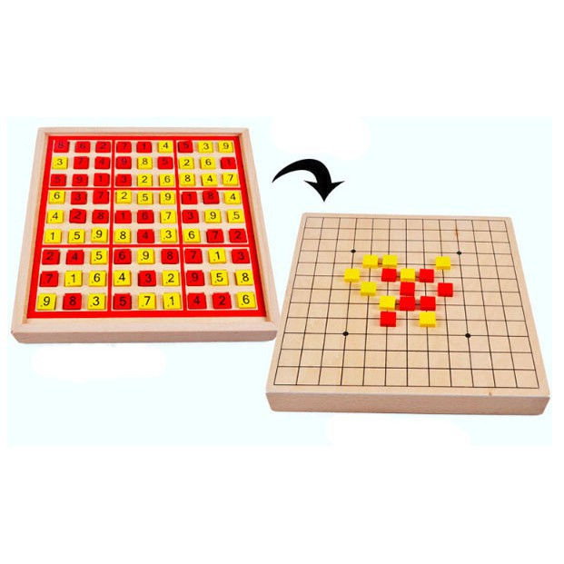 Bộ trò chơi 2 in 1 Sudoku và cờ Caro 31x31x5cm - Đồ chơi thông minh cho bé