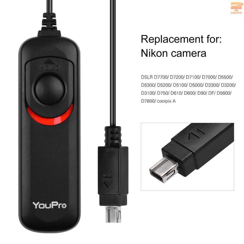 Lapt YouPro DC2 Type Shutter Release Cable Timer Remote Control 1.2m/3.9ft Replacement for Nikon D7700 D7200 D7100 D7000 D5500 D5300 D5200 D5100 D5000 D3300 D3200 D3100 D750 D610 D600 D90 DF D5600 D7800 coolpix A