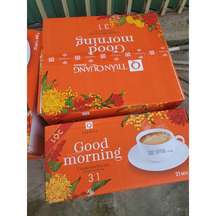 Thùng cà phê Trần Quang Good morning 21 bịch× 480g