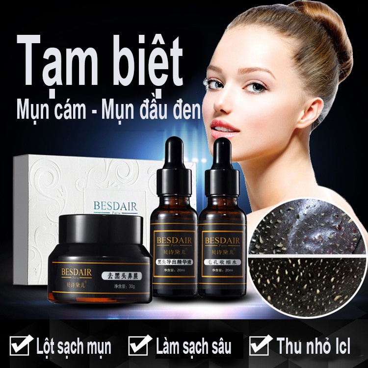 [Mã LESPHOUSE Giảm 5% Đơn 100k] BESDAIR Combo Lột Mụn Cám Mụn Đầu Đen Làm Sạch Sâu Da