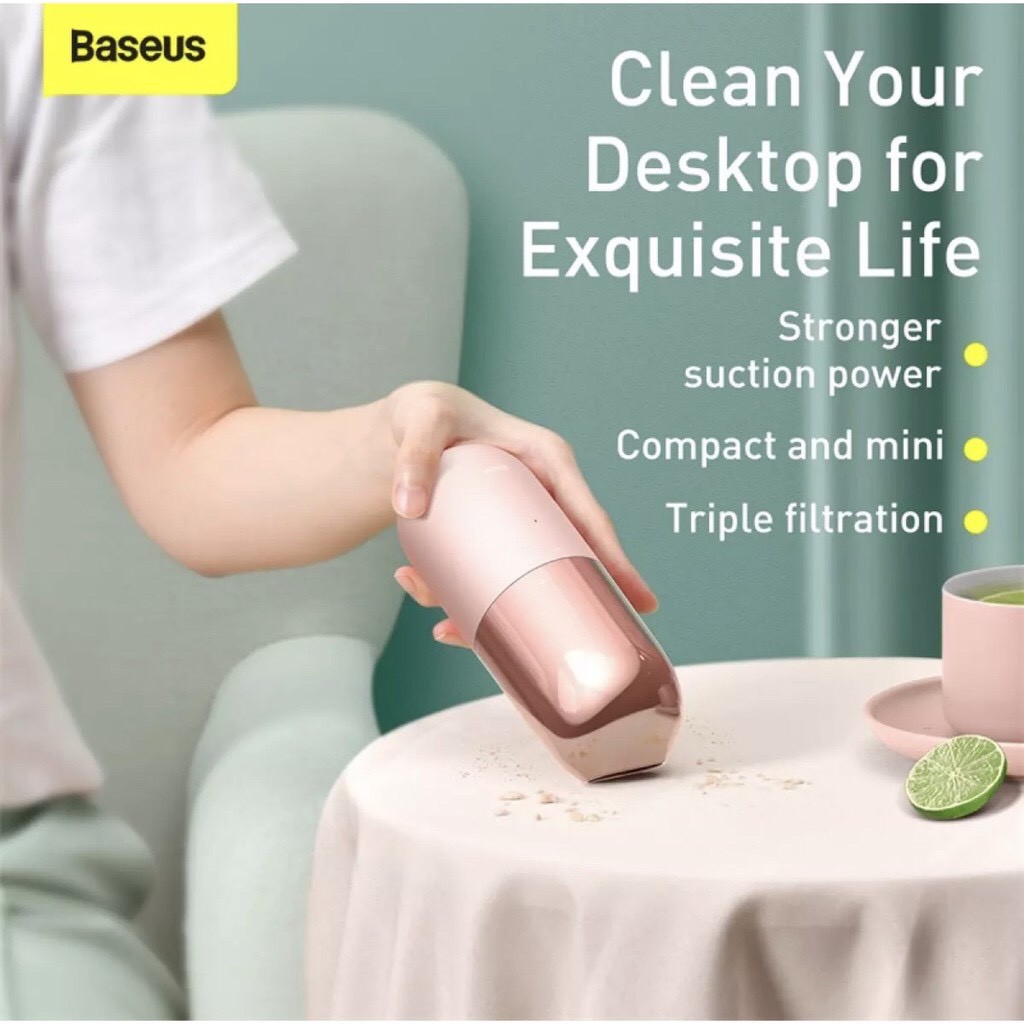 Máy hút bụi mini cầm tay Baseus C1 Capsule Vacuum Cleaner (45W, Pin sạc, 3800Pa )