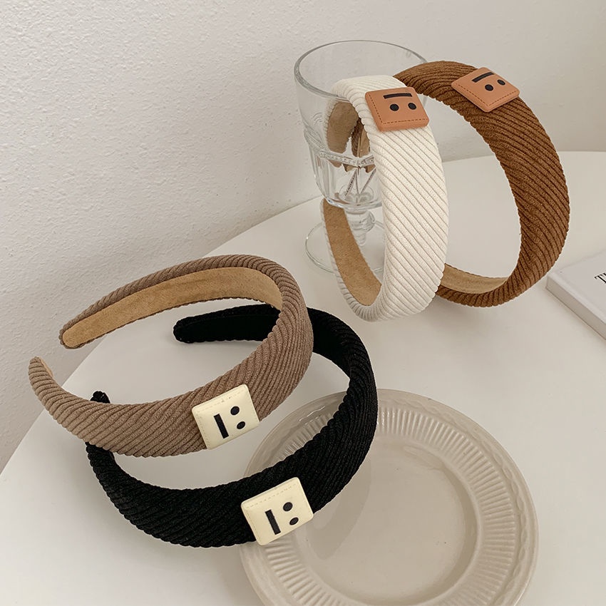 Băng đô cài tóc hình mặt cười phong cách retro Pháp mới năm 2021