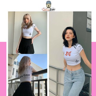 Áo croptop body thêu bướm D.G ôm chất thun bozip mịn mát - CUTEZOO