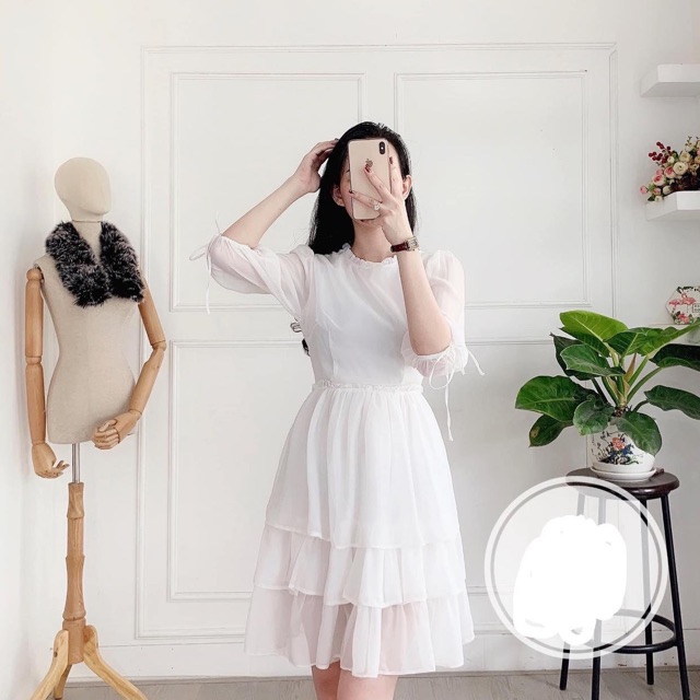 Đầm_Baby_Doll_Bèo_Trắng.