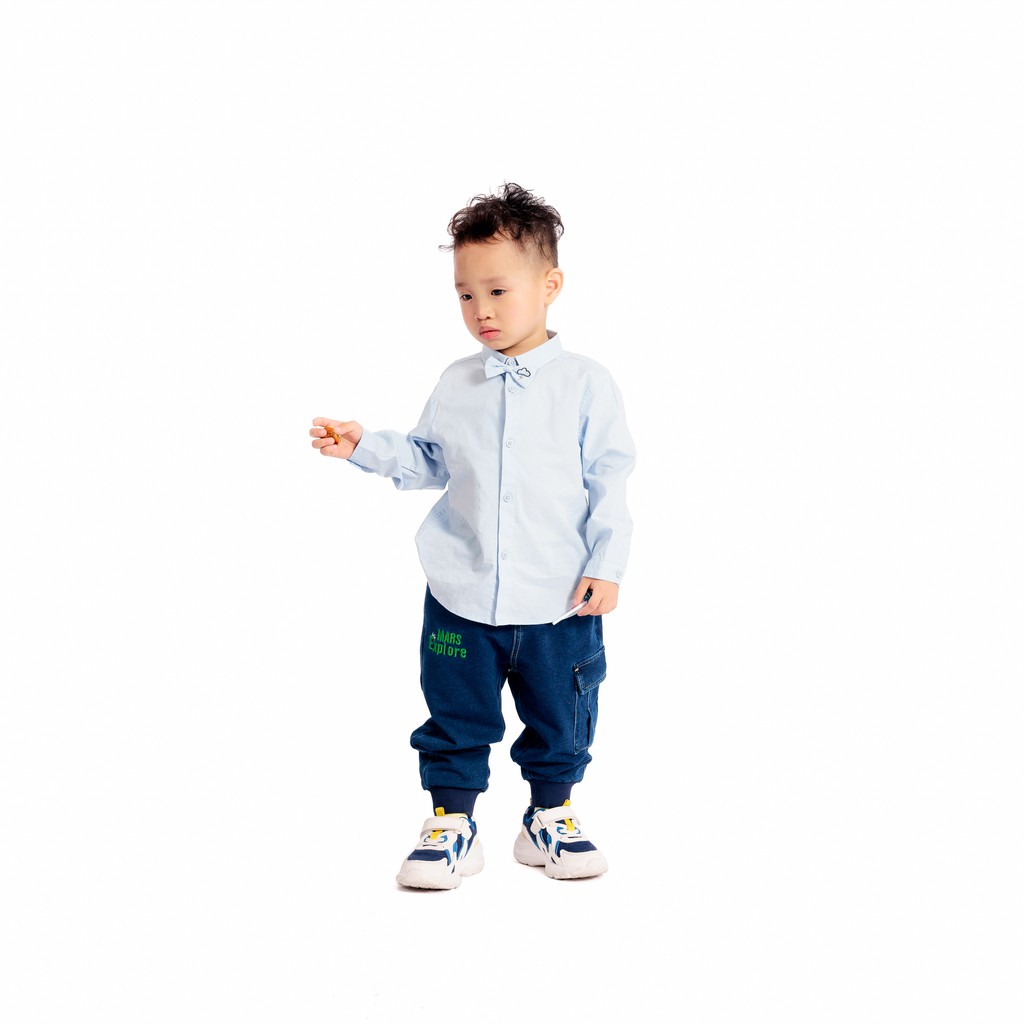 (3-7 tuổi) Áo sơ mi dài tay thời trang Balabala dành cho bé trai màu trơn 21023201201