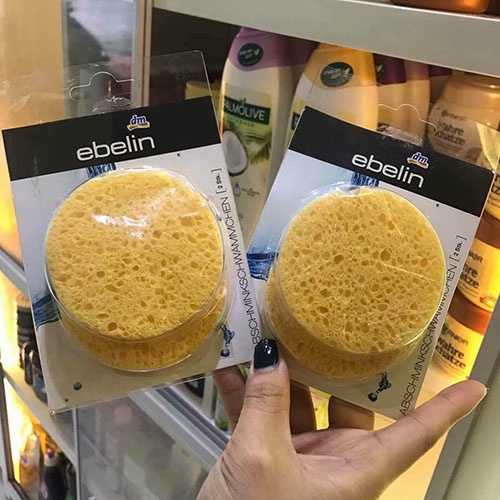 Bọt biển rửa mặt Ebelin 2 miếng, hàng chuẩn Đức - Shop Melyca