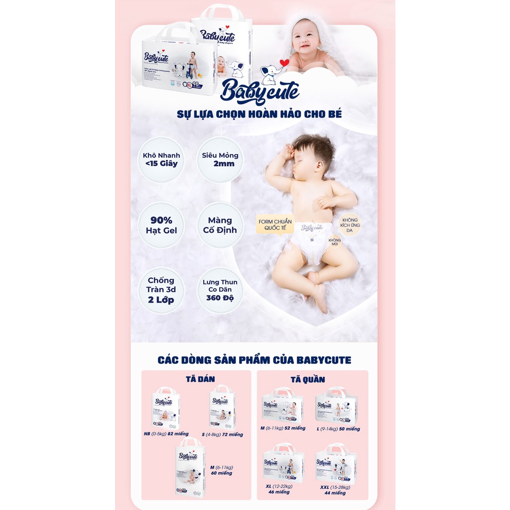 1 bịch BABYCUTE 🌞 Combo 🌞 Quần Bỉm, Tã dán Baby Cute 🌞 Đủ size cho bé 🌞 Stepbaby, Sumikko, Takizumi, bỉm voi, Bỉm khỉ