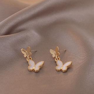 Đôi Khuyên Tai Mạ Bạc Trang Trí Hình Bướm Xinh Xắn Cho Nữ
