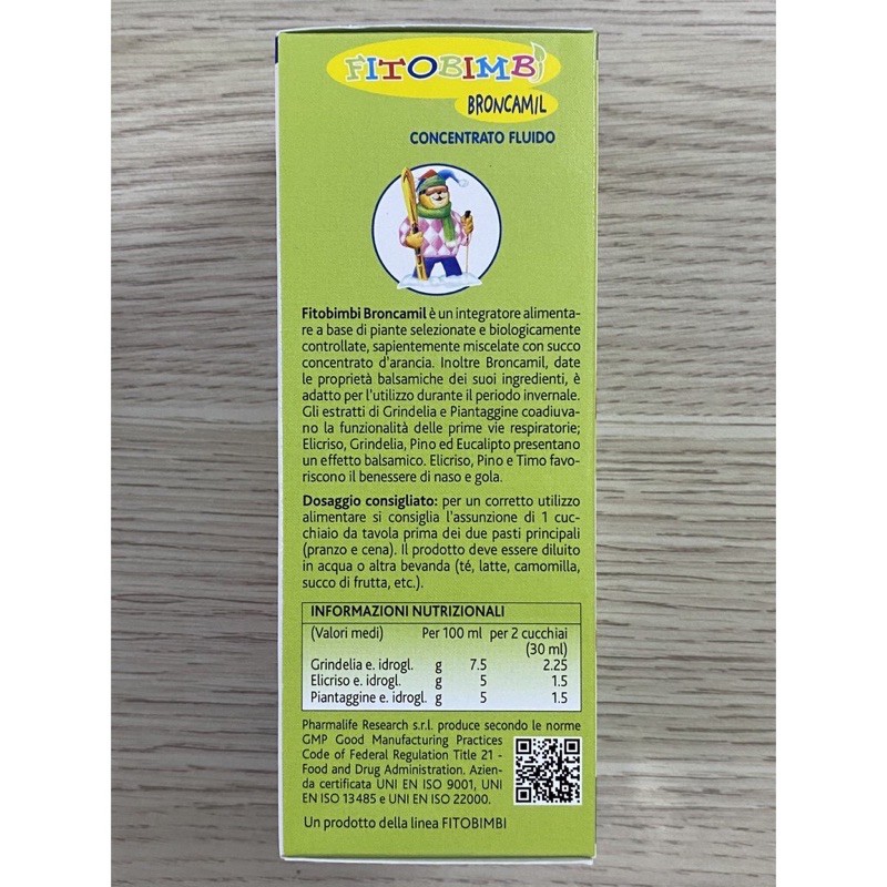 Siro ho thảo dược Fitobimbi Broncamil 200ml