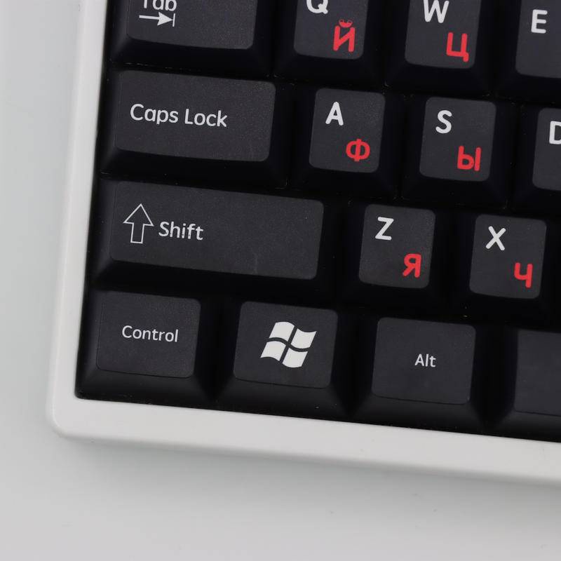 Red in Black Keycap Russian language Bộ 129 Nút Bàn Phím PBT 61/64/68/87/96/980/104 Màu Đỏ Đen