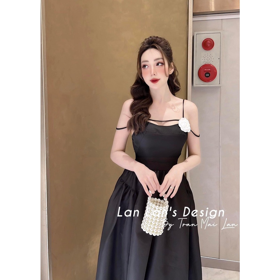 Đầm 2 Dây Tiểu Thư Hoa Gài 🦋 Váy Nữ 2 Dây Dáng Dài 2 Màu 🦋