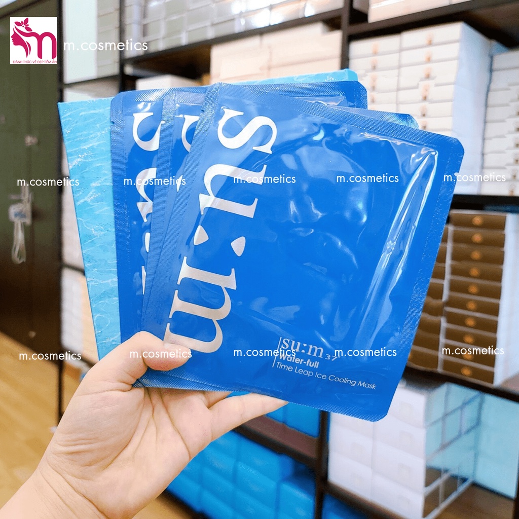 01 Mặt nạ cấp nước Sum37 xanh cho da căng mọng, sáng bóng, se lỗ chân lông -  Su:m 37 Water-full Timeless Water Gel Mask