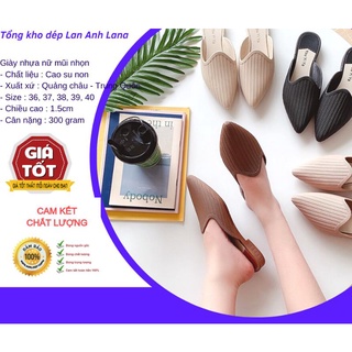 Dép sục nữ mũi nhọn, Giày sục, Dép sục nhựa sọc kẻ đi mưa