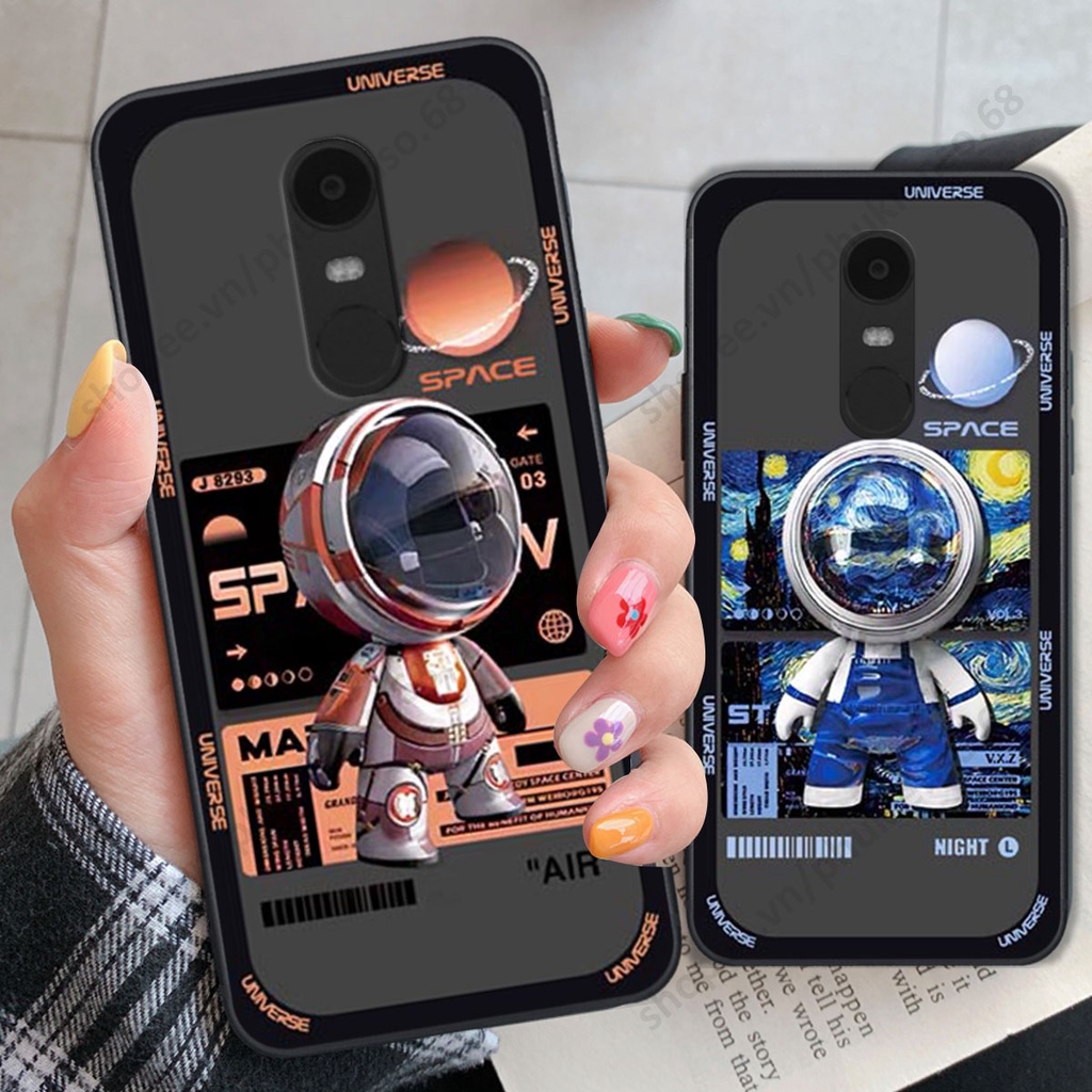 Ốp lưng Xiaomi Redmi Note 4/ Note 4x / Redmi 5 Plus hình người máy, robot nasa đáng yêu dễ thương