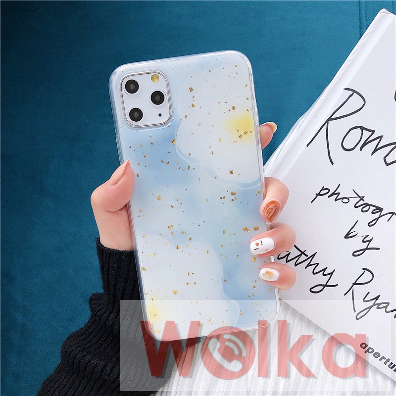 Ốp lưng bằng nhựa mềm họa tiết lá vàng lấp lánh cho iPhone 6s 6 7 8 Plus 11 Pro Max X XR XS Max iPhone 12 Pro Max 12Mini | BigBuy360 - bigbuy360.vn