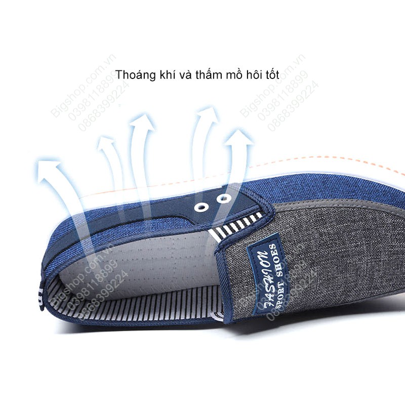 Giày lười vải nam mẫu mới, cao cấp, vải canvas êm thoáng khí và rất bền | BigBuy360 - bigbuy360.vn