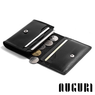 Ví đựng namecard, ví đựng thẻ atm, card holder da bò thật màu đen nhiều ngăn nhỏ gọn | auguri