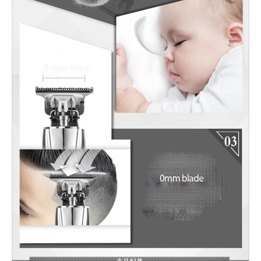 Tông Đơ Kemei Slimline Pro Lưỡi Dao Chữ T Giúp Cạo Sát SIêu Nhẹ D8 Thiết Kế Không / Có Dây Sử Dụng Pin Lithium Ion