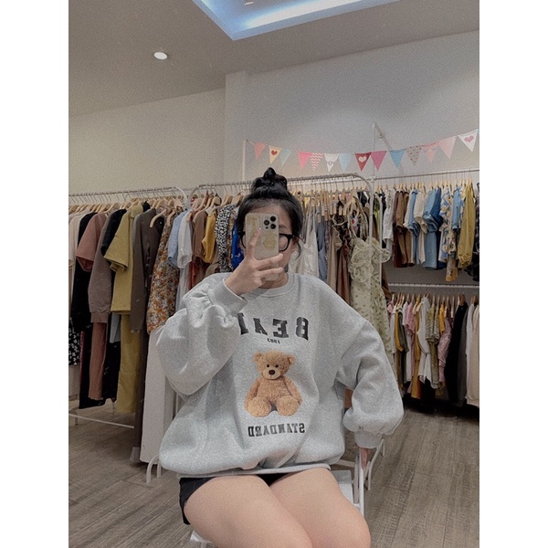 Áo sweeter nỉ lót bông gấu bear quảng châu cao cấp