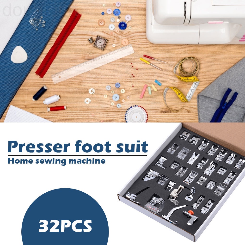 32 Pcs/set Sewing Machine Presser Foot Domestic Sewing Machine Feet Assorted Kit Replacement for Brother doublelift store