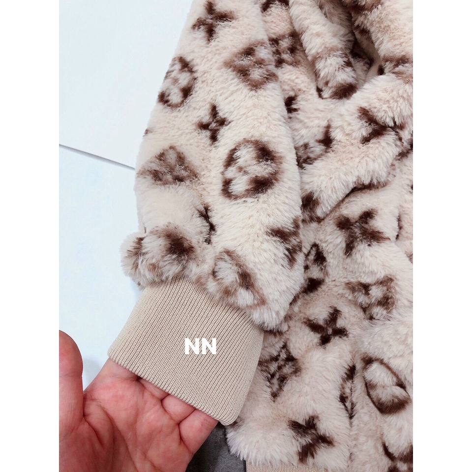 Áo mũ lông 2 lớp dáng trùm mông - Hàng L1