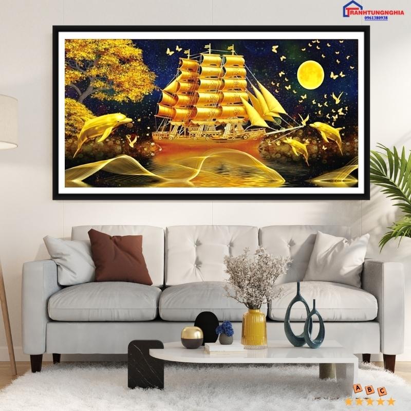 Tranh đính đá thuận buồm xuôi gió 1m30 x 65cm