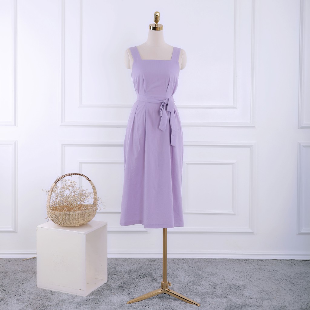 Đầm maxi nữ 2 dây thắt nơ eo hở lưng quyến rũ, sang trọng, thiết kế cao cấp TK FASHION DK951